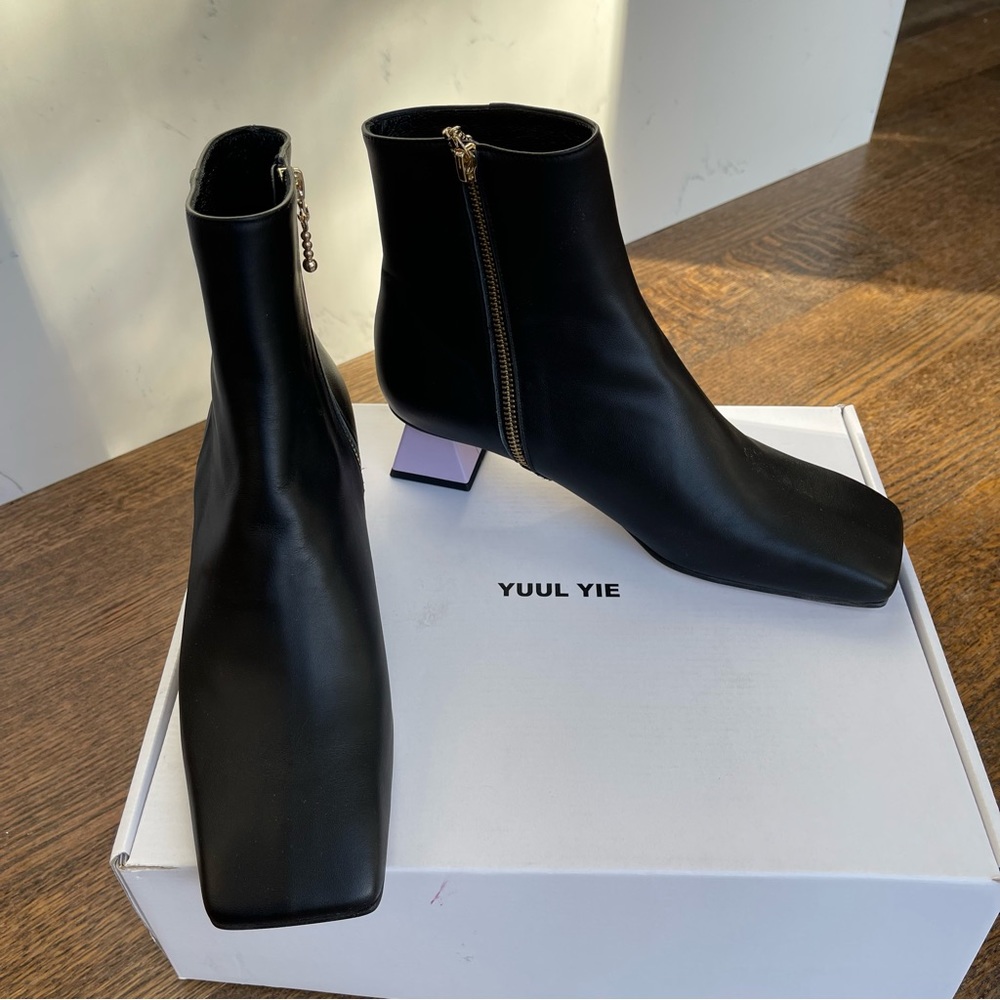 Yuul Yie black leather ankle boots